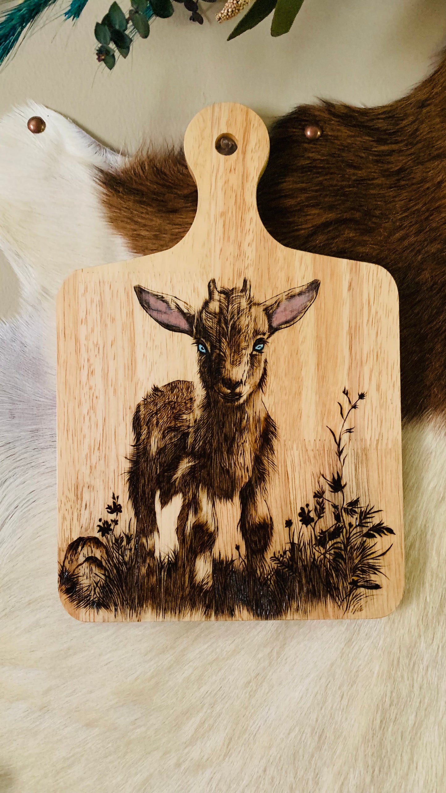 Hand Burned "Baby Lamb" Board