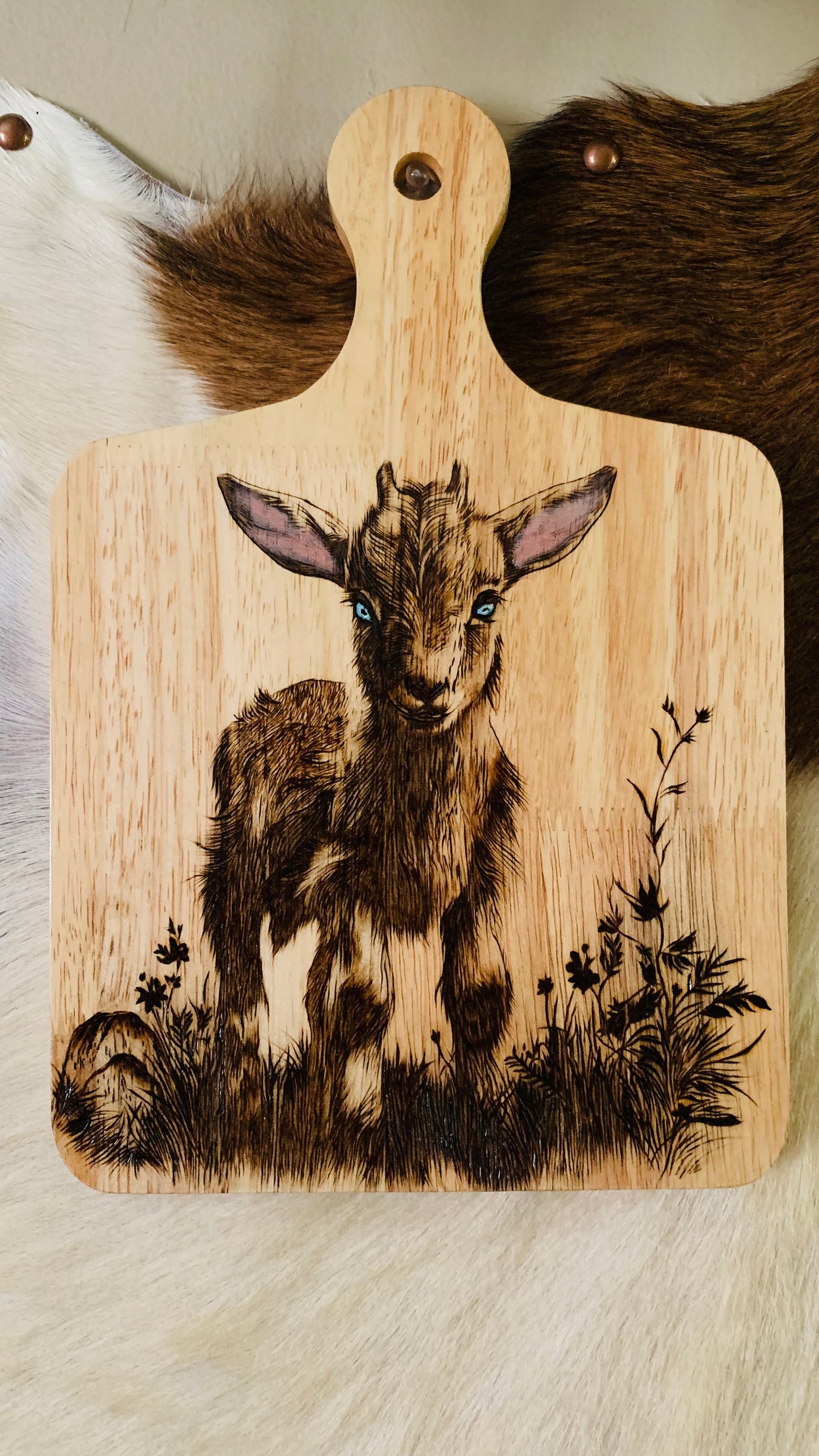 Hand Burned "Baby Lamb" Board