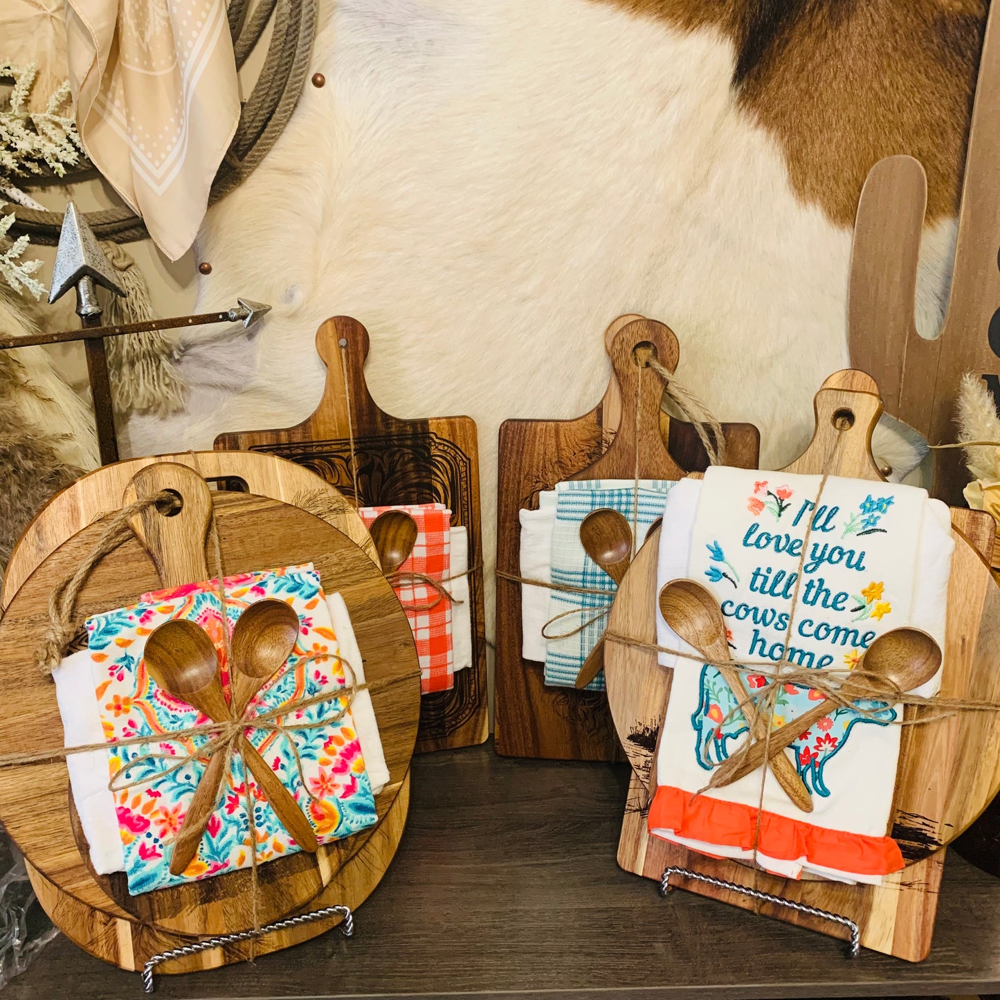 "Tooled Sunflower" Kitchen Cutting Board Set