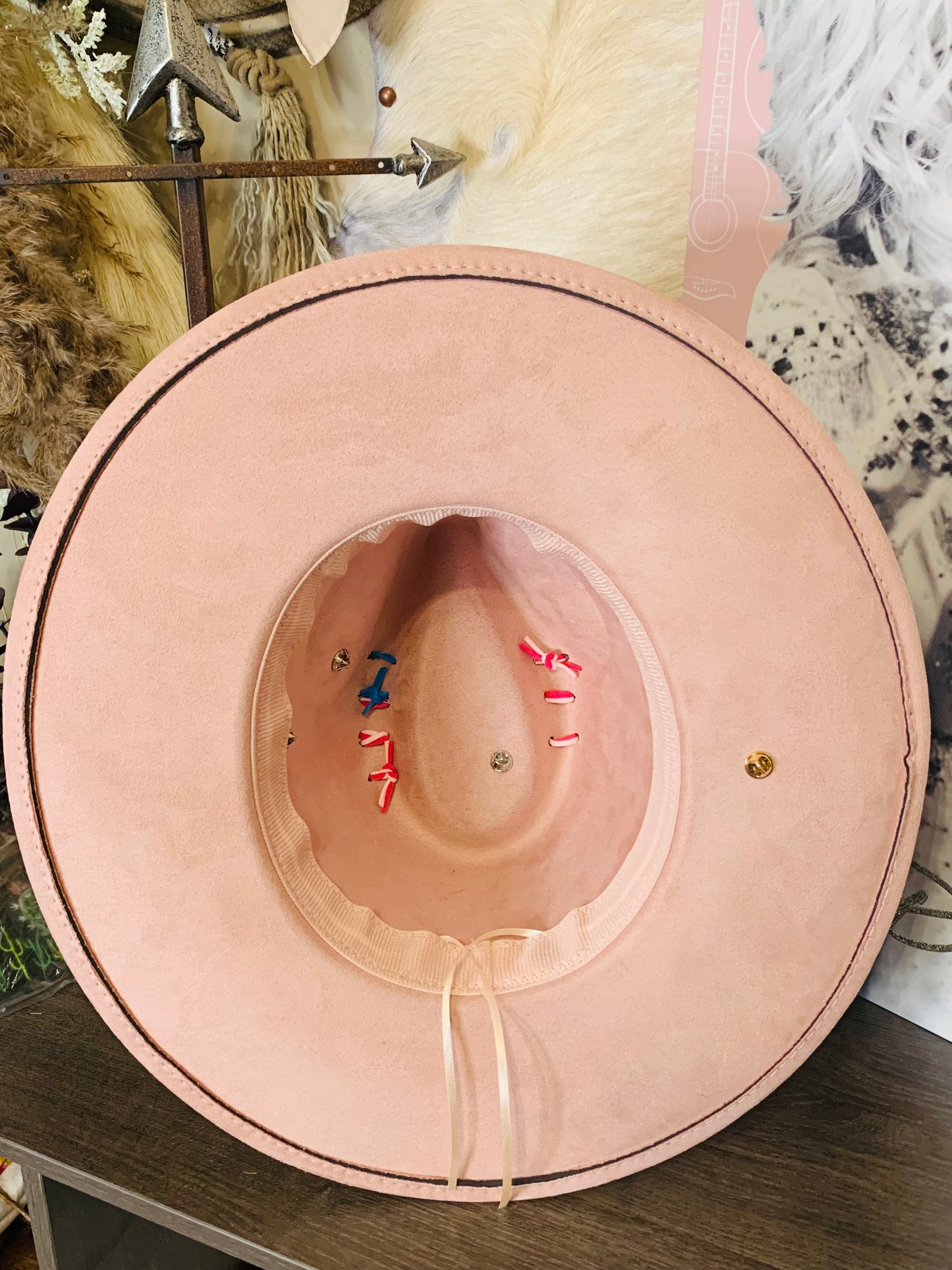 Hand Burned Rancher Hat with Dolly/Nashville Design