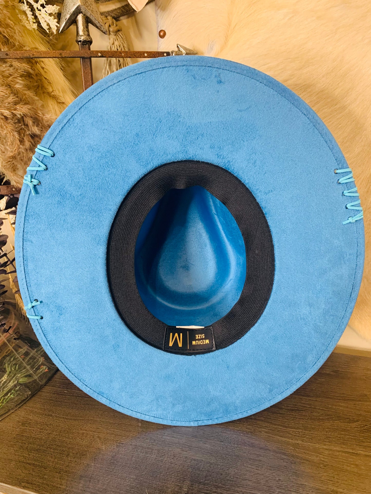 Hand Burned Rancher Hat with Pistols "Say When" Design