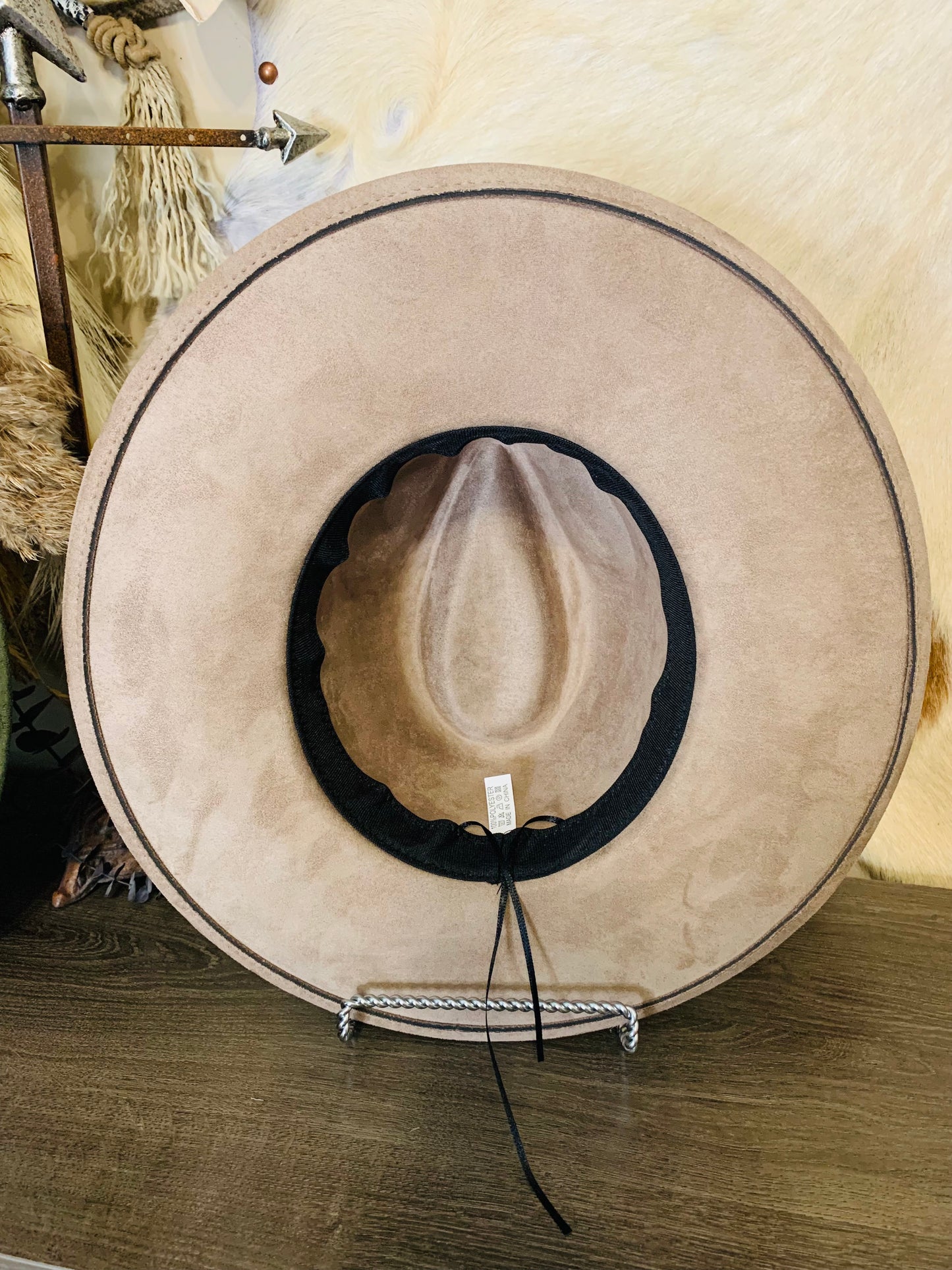 Hand Burned Rancher Hat with Feathers "On A Wing & A Prayer"