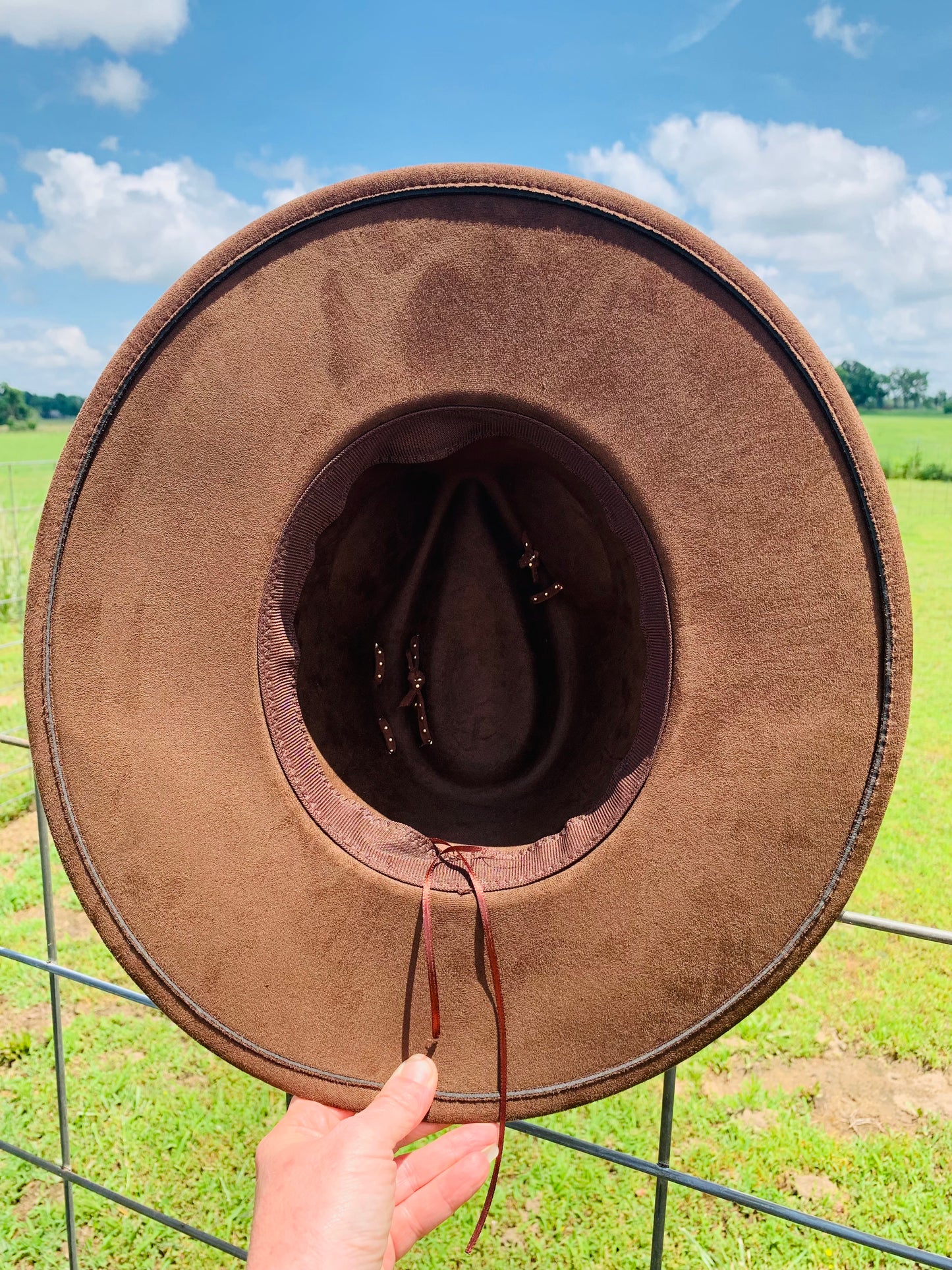 Hand Burned Rancher Hat "Native Feathers & Turquoise Stones" Design