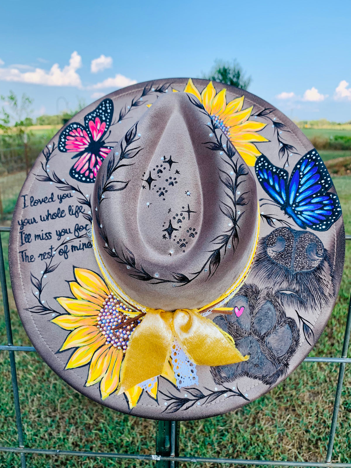 Hand Burned Rancher Hat "I Loved You" Design