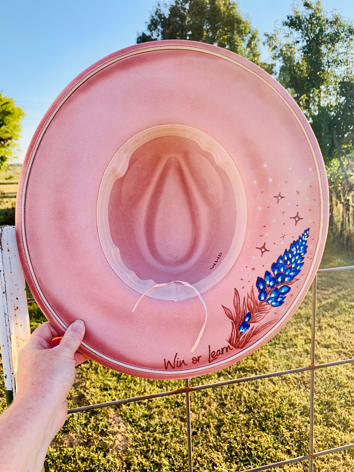 Hand Burned/Hand Painted Rancher Hat "Mrs. America 2021" Design (Custom)