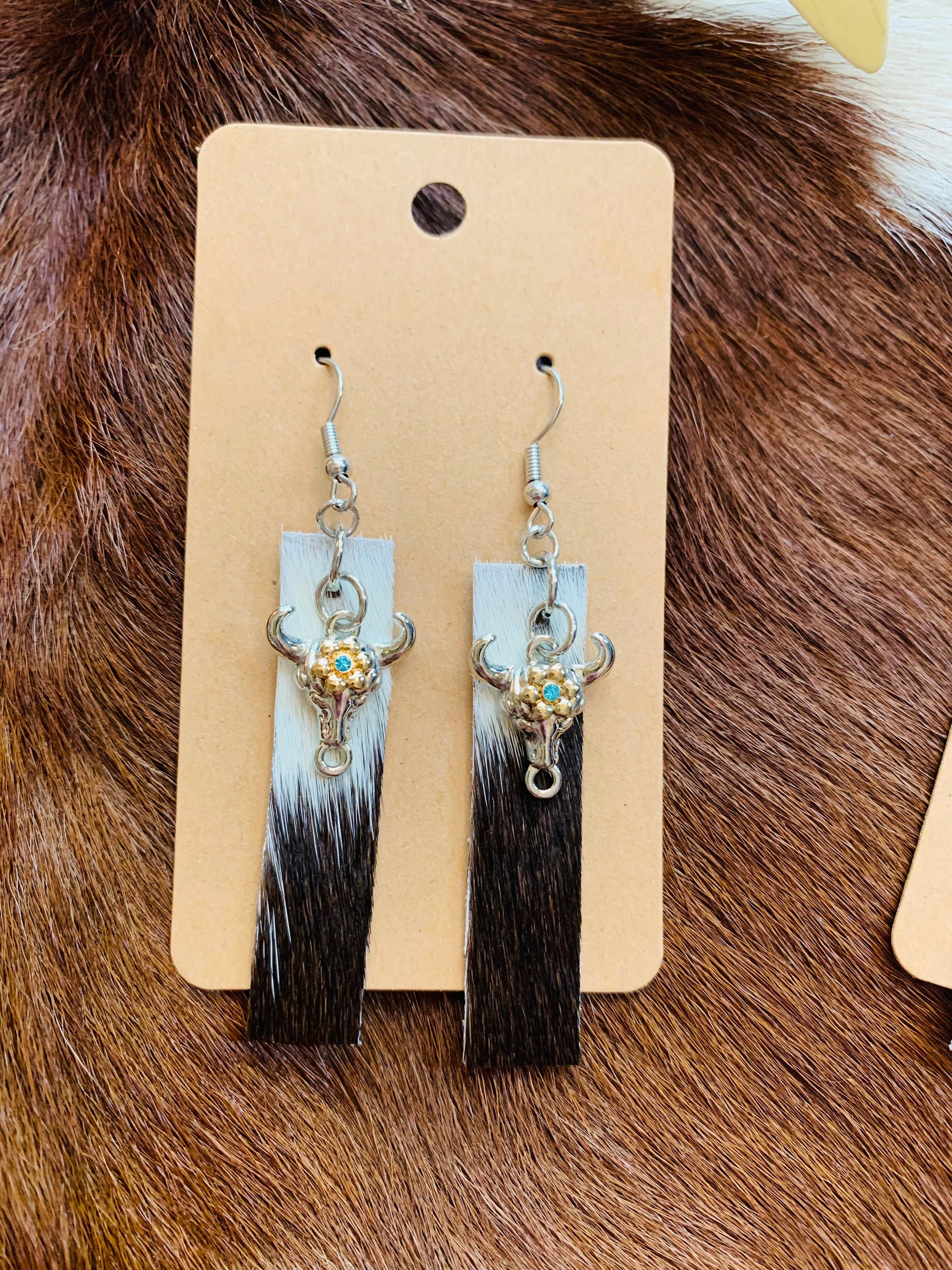 Cowhide Earrings Wild Western Dreams