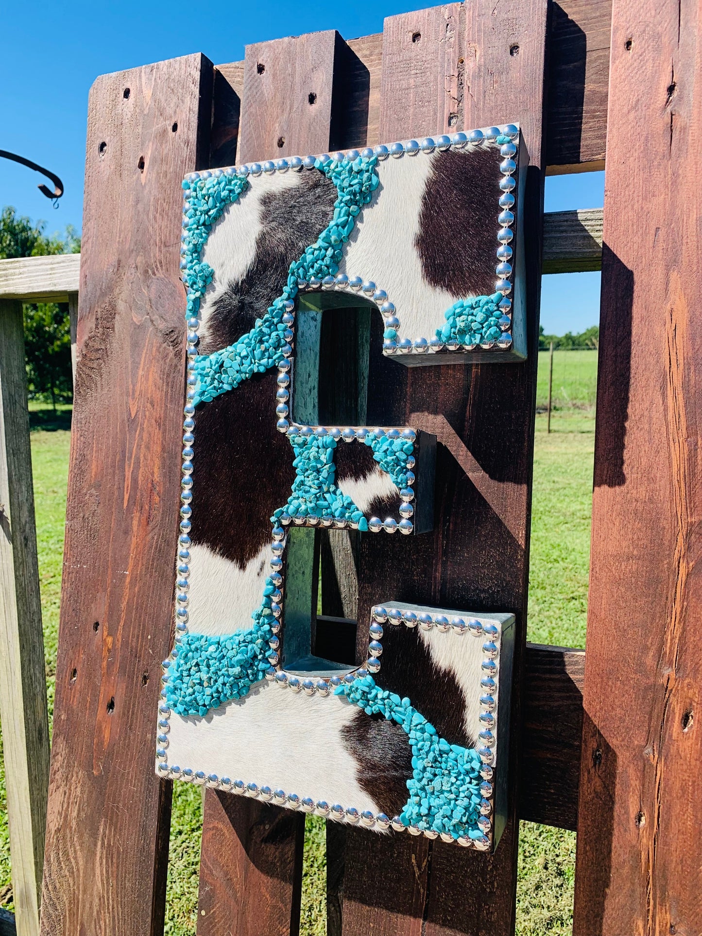 Galvanized Metal Initial Letter Wild Western Dreams