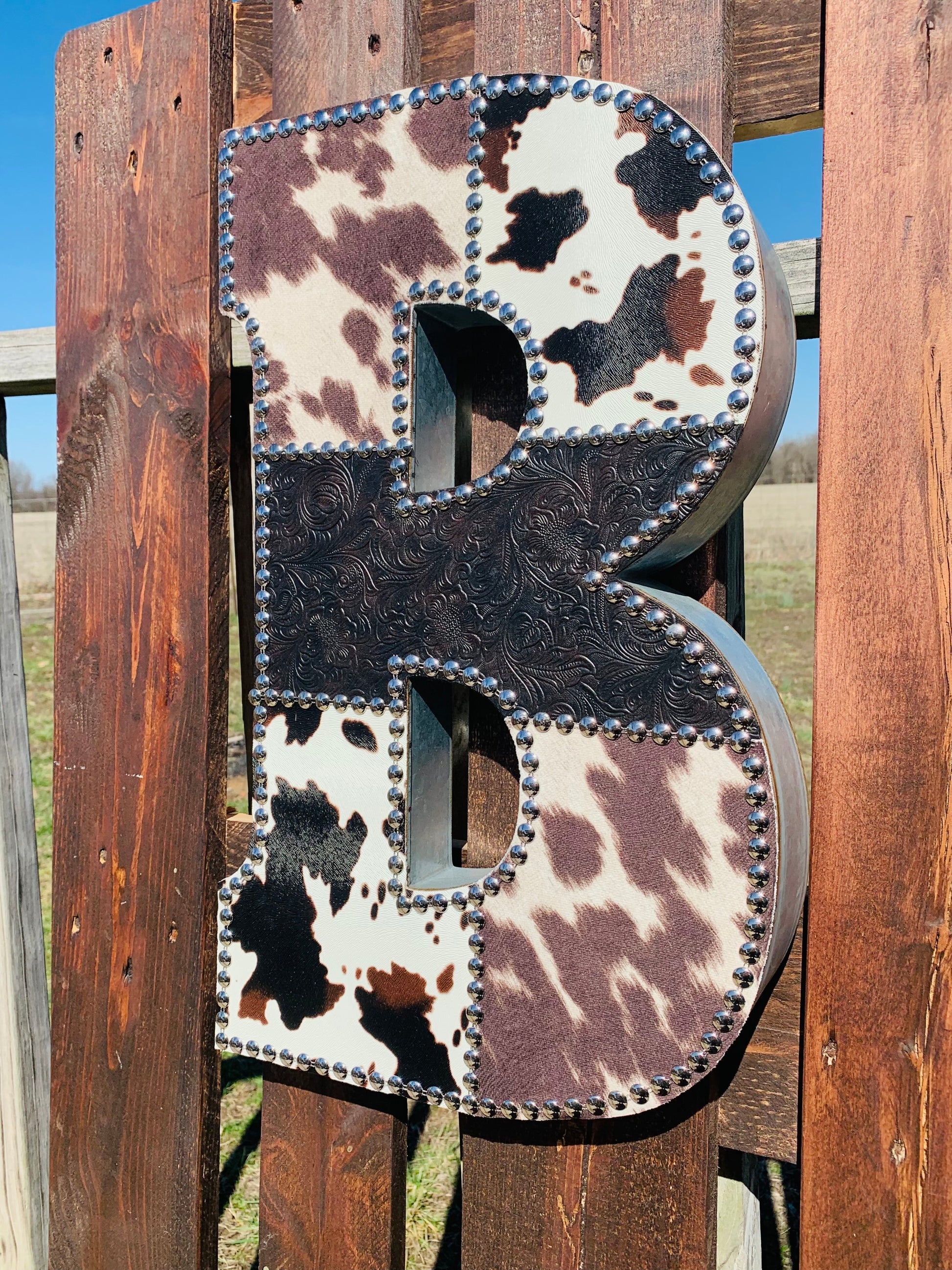 Galvanized Metal Initial Letter Wild Western Dreams