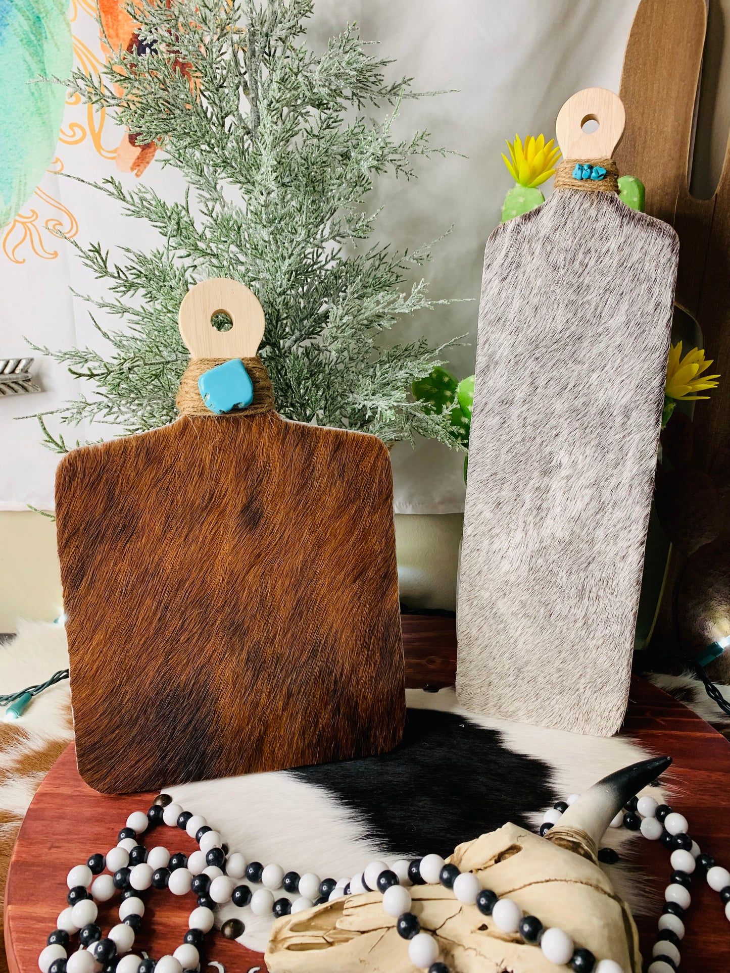 "Cowhide & Turquoise" Wall Decor