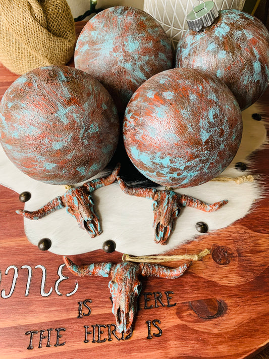 Set of 7 Southwest Patina Ornaments