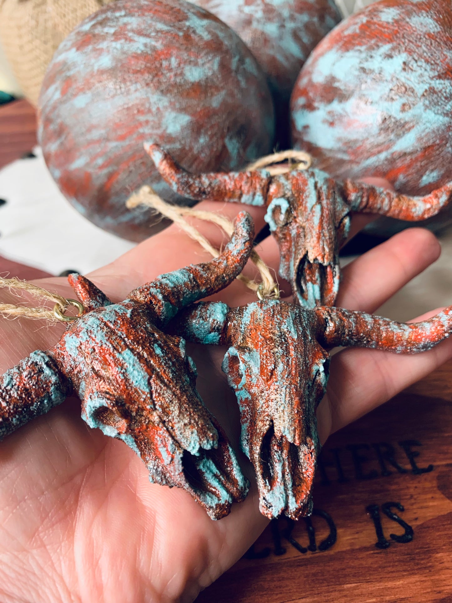 Set of 7 Southwest Patina Ornaments