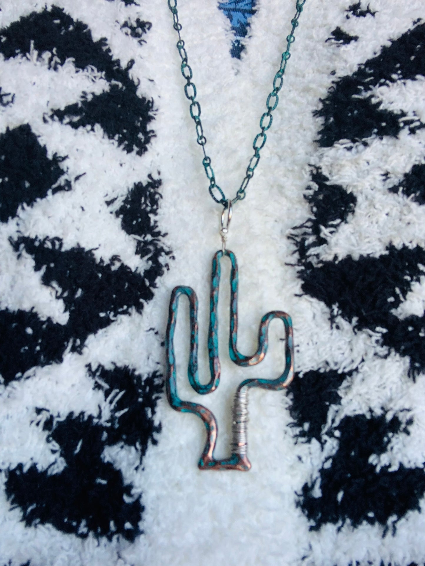 Patina Cactus Necklace