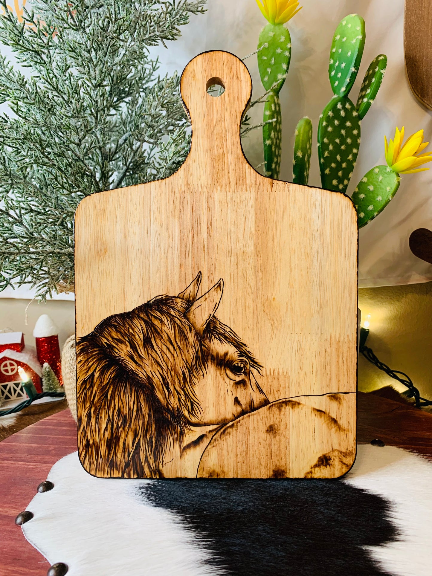 Hand Burned "Wild Horse" Board