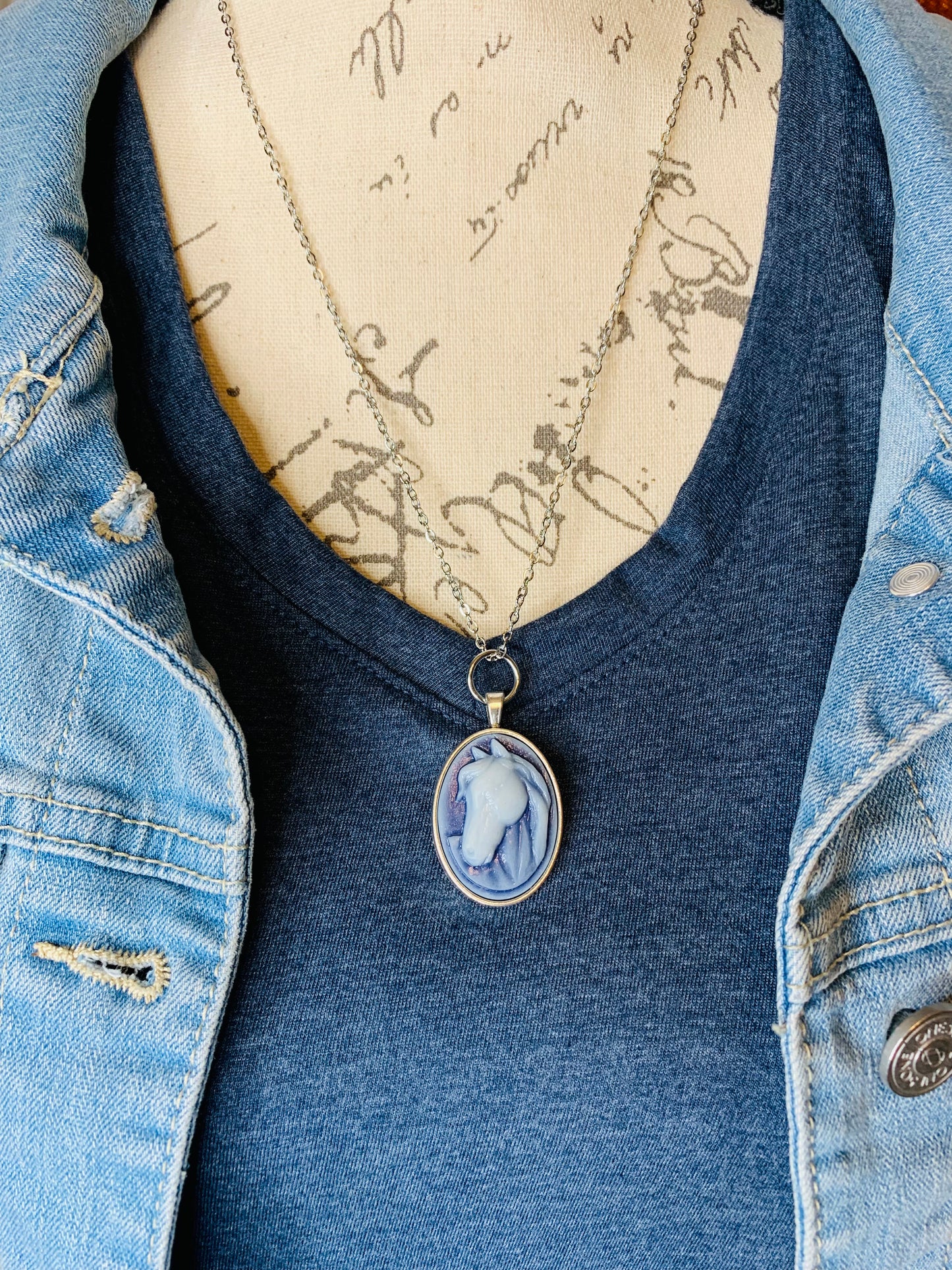 "White Horse" Pendant Necklace