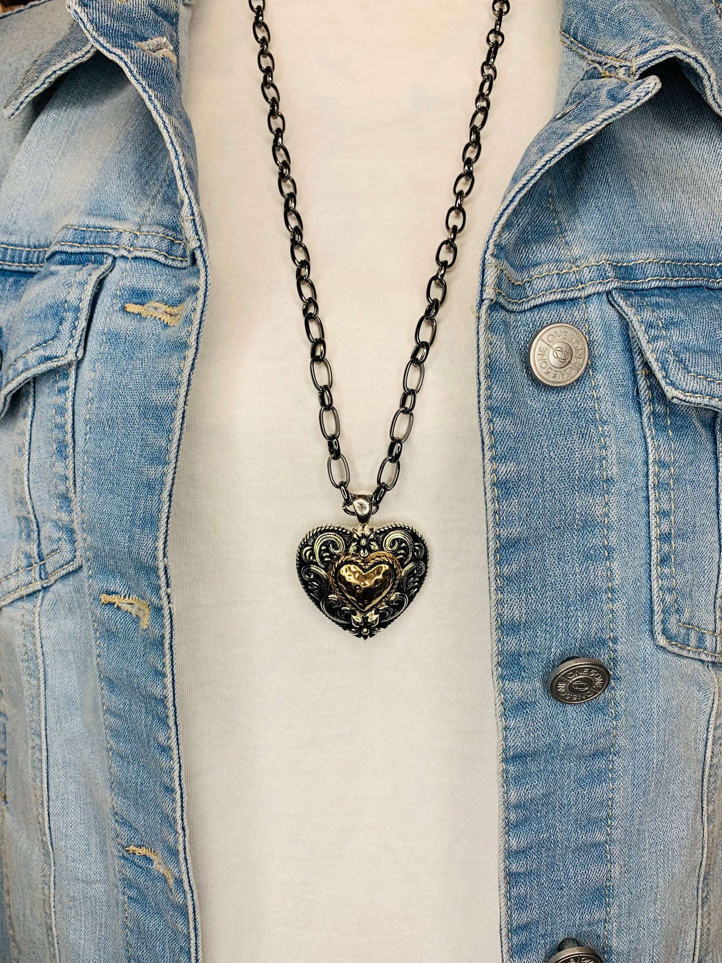 Western Heart Pendant Necklace