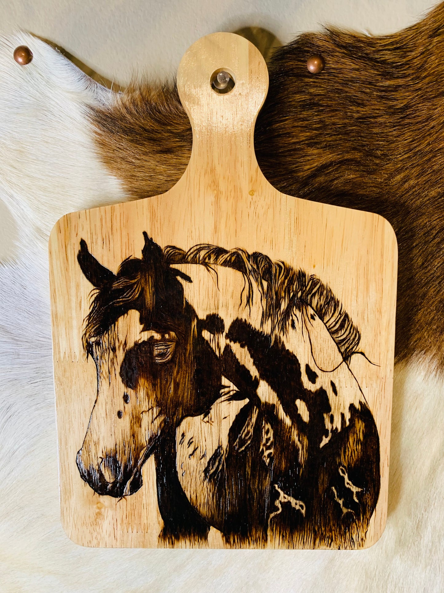 Hand Burned "Paint Horse" Board