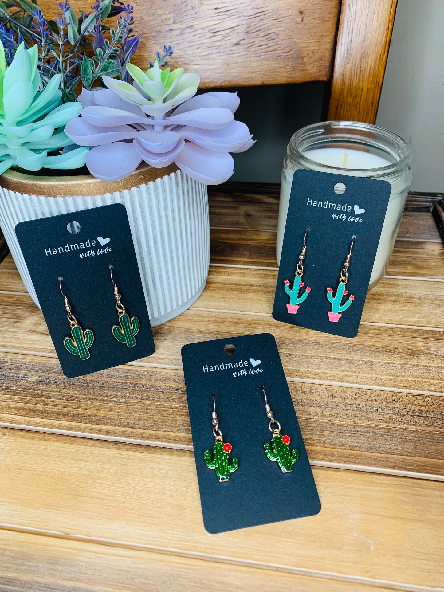 Green Cacti Earrings