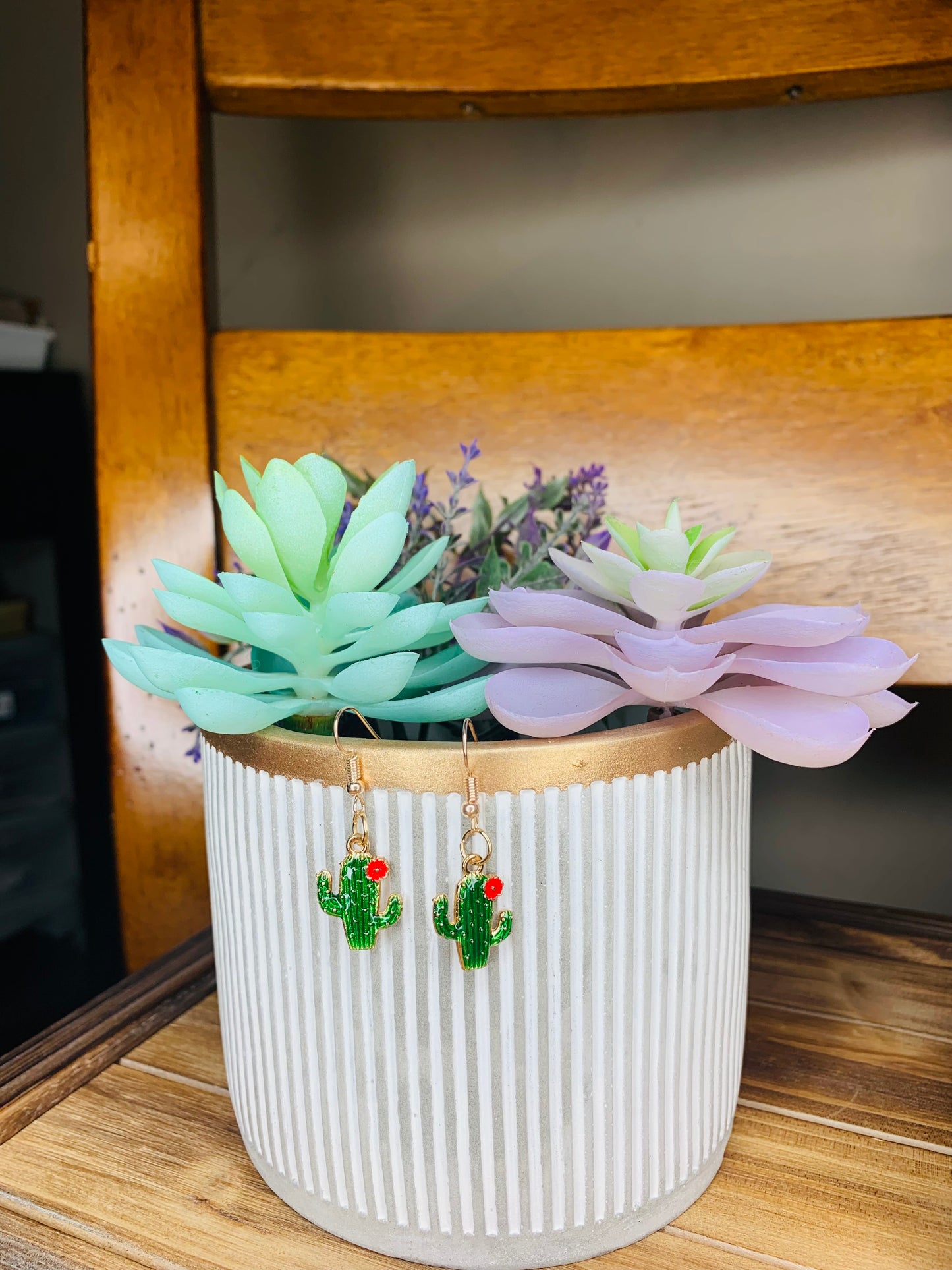 Green Cacti Earrings