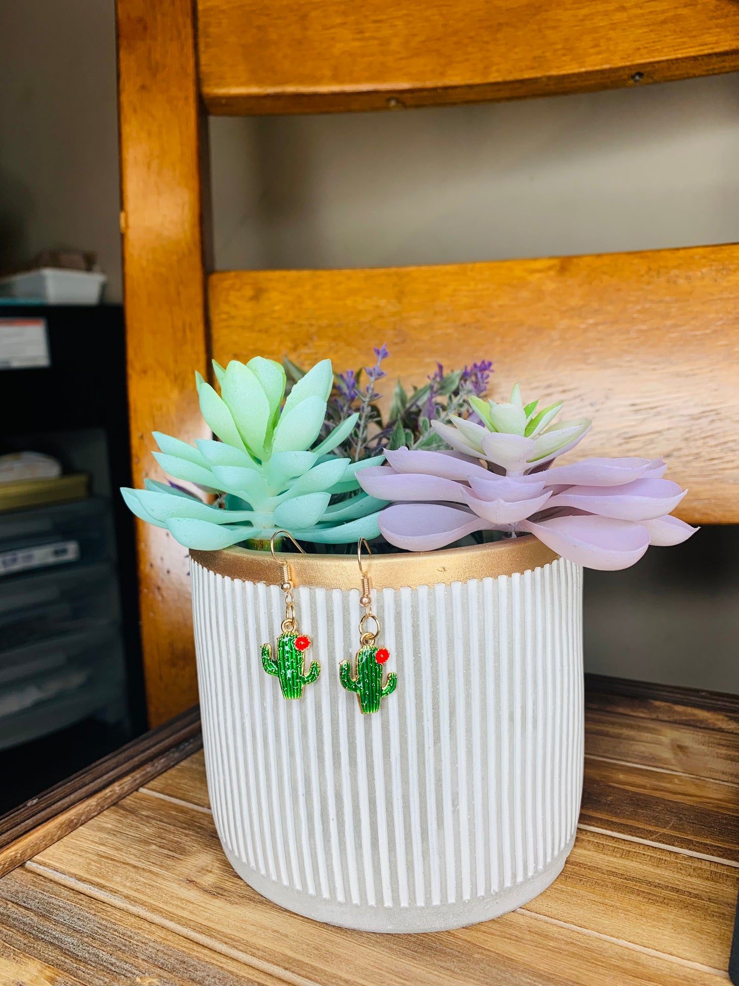 Green Cacti Earrings