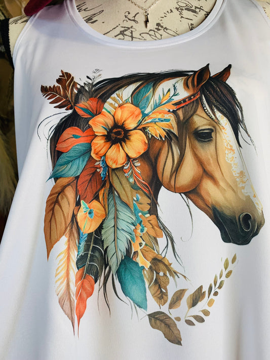 Floral Horse Tank