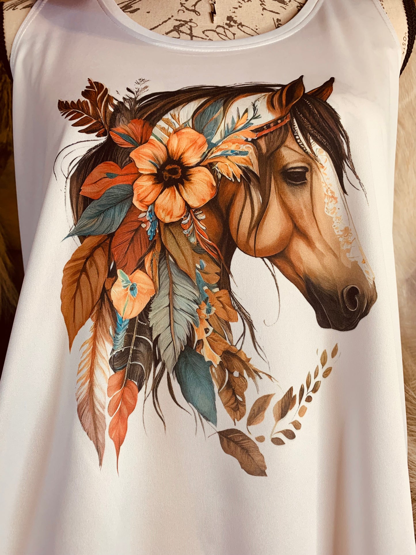 Floral Horse Tank