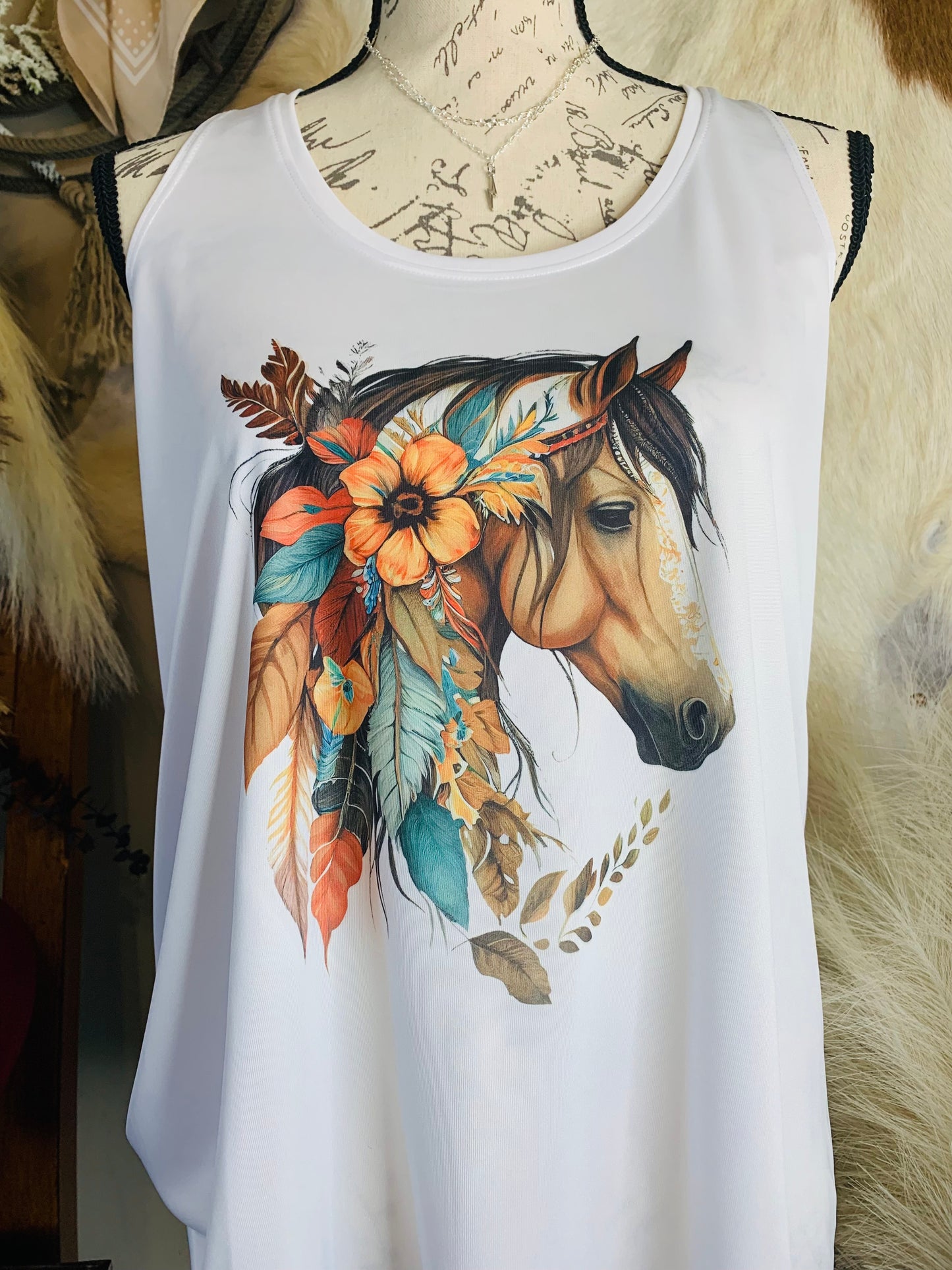 Floral Horse Tank