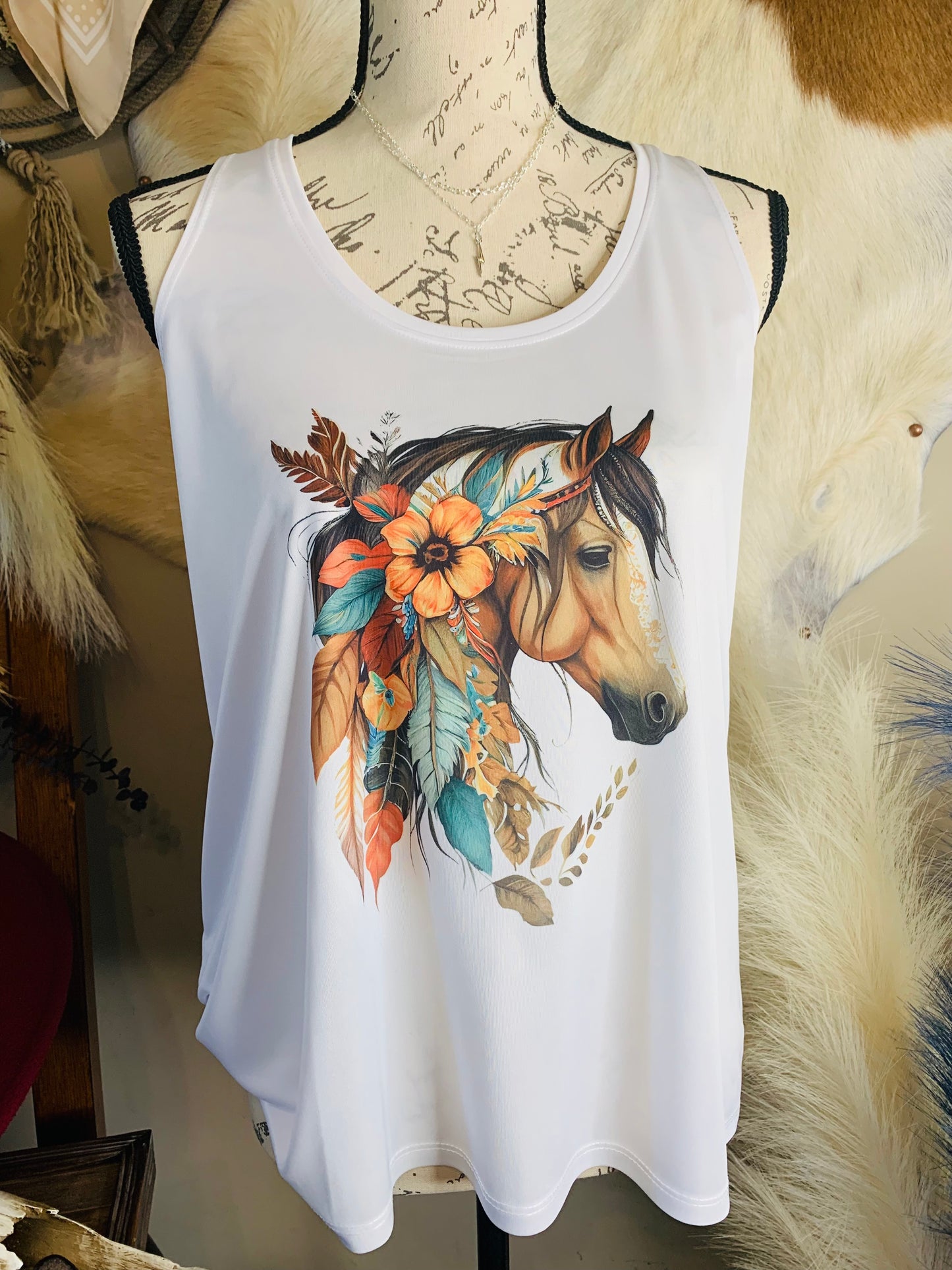 Floral Horse Tank