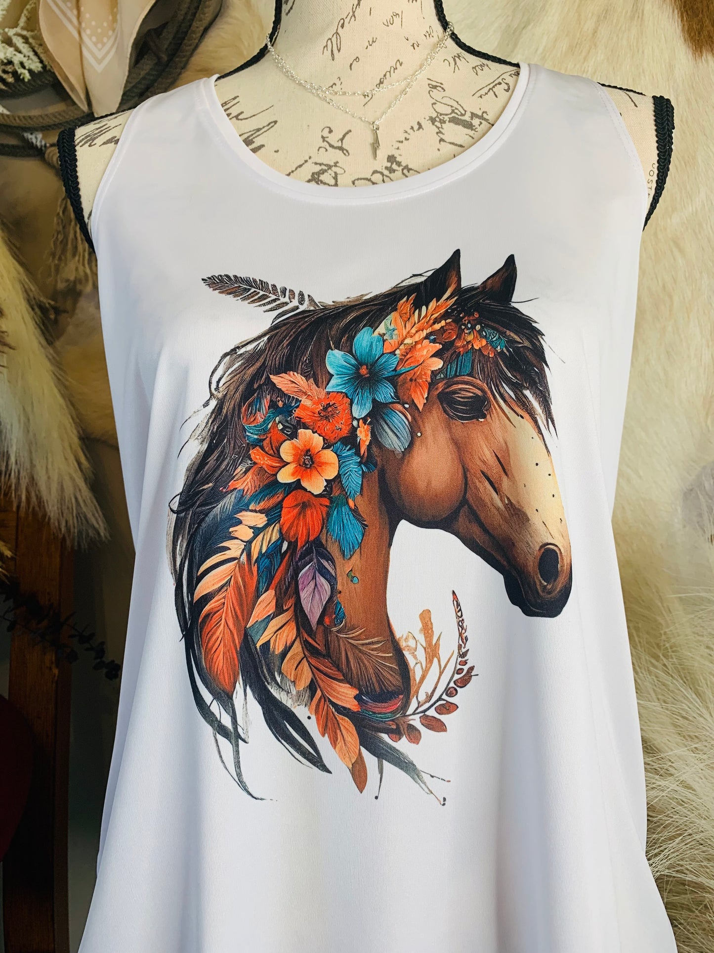 Floral Horse Tank