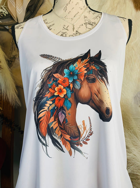 Floral Horse Tank