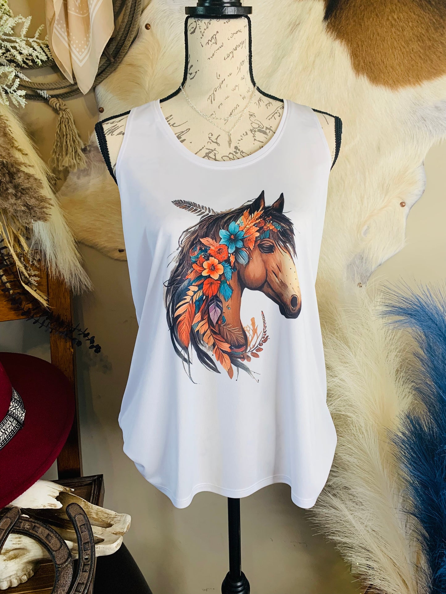 Floral Horse Tank