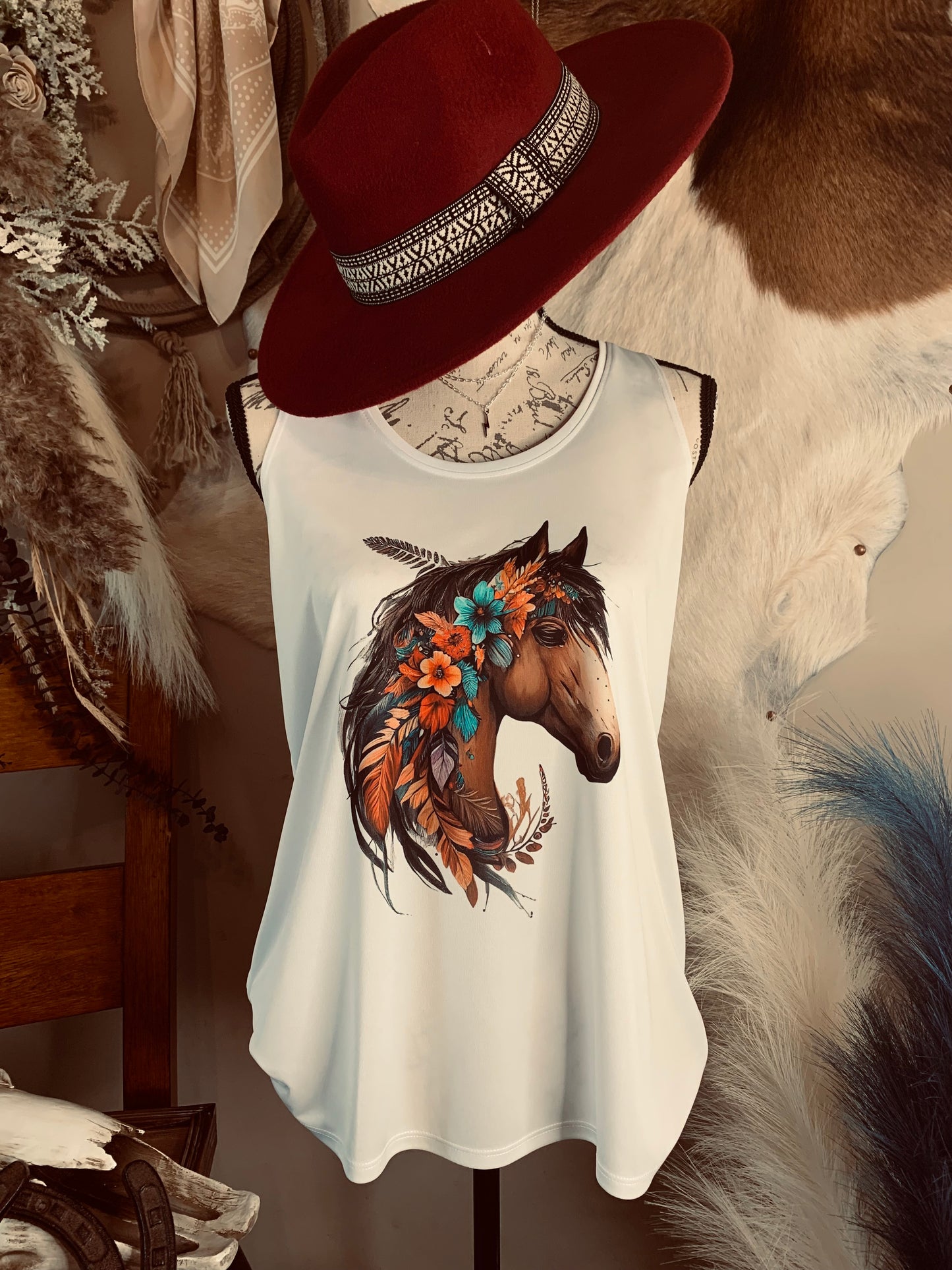 Floral Horse Tank