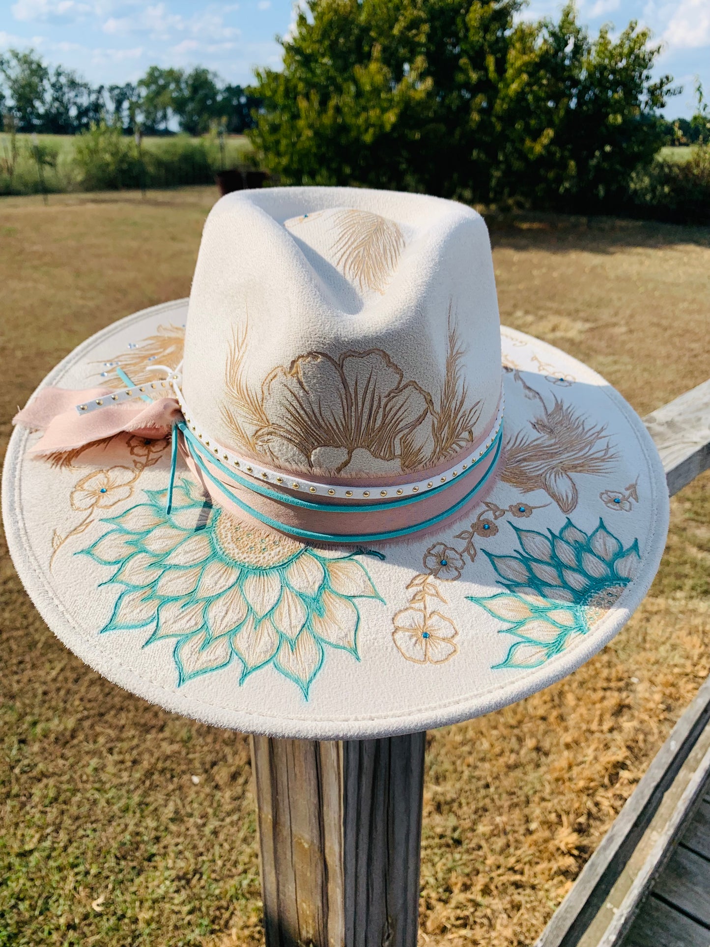 Hand Burned Rancher Hat "Good Horses & Wild Souls" Design