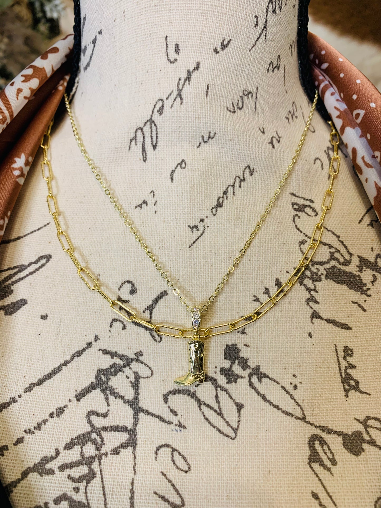 "Golden Boot" Necklace Set
