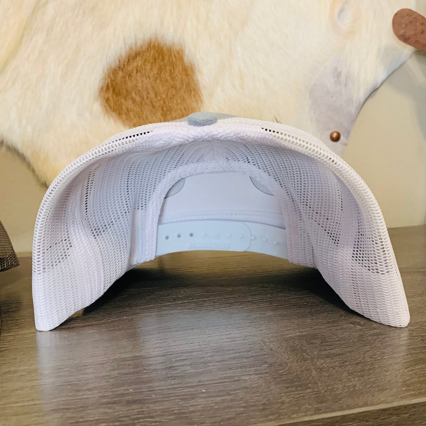 Richardson Feather Trucker Hat in Heather Gray/White