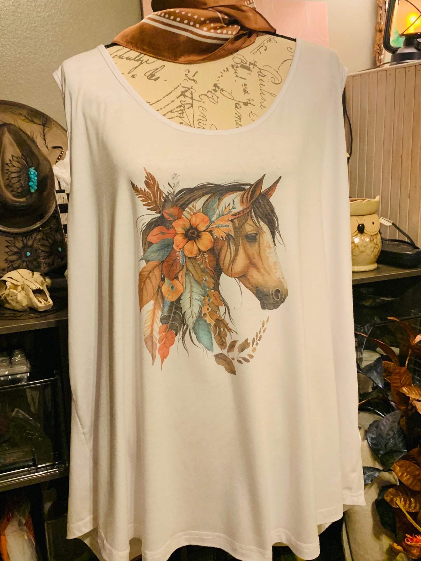 Floral Horse Tank