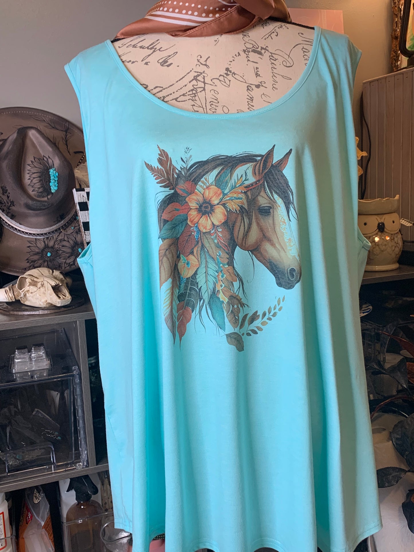 Floral Horse Tank