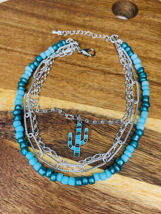 Turquoise Cactus Anklet