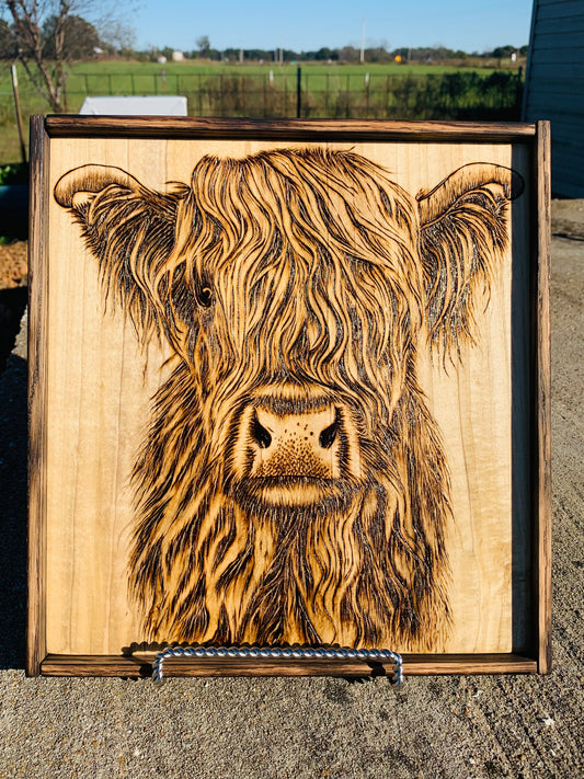 Hand Burned "Highland Cow"