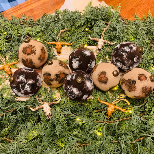 Rustic Longhorn Ornaments -9pc Set
