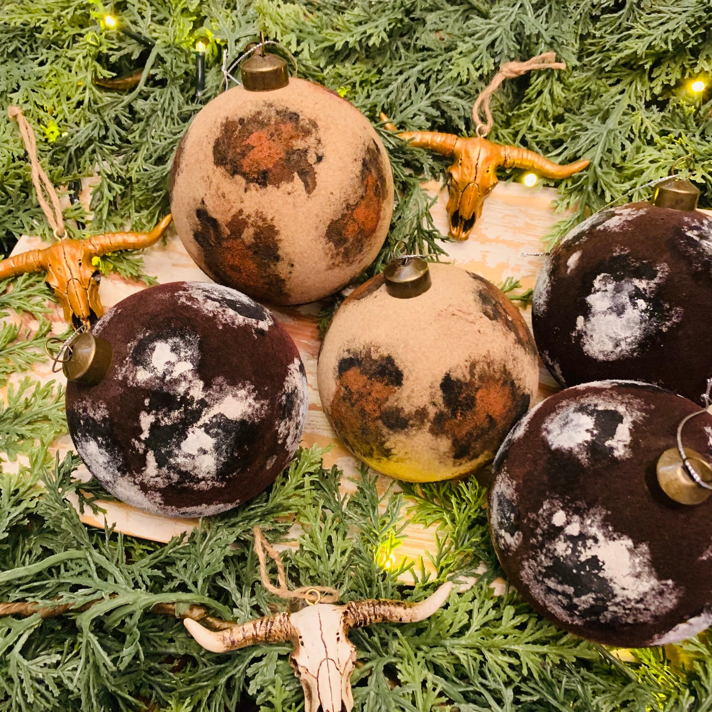 Rustic Longhorn Ornaments -9pc Set