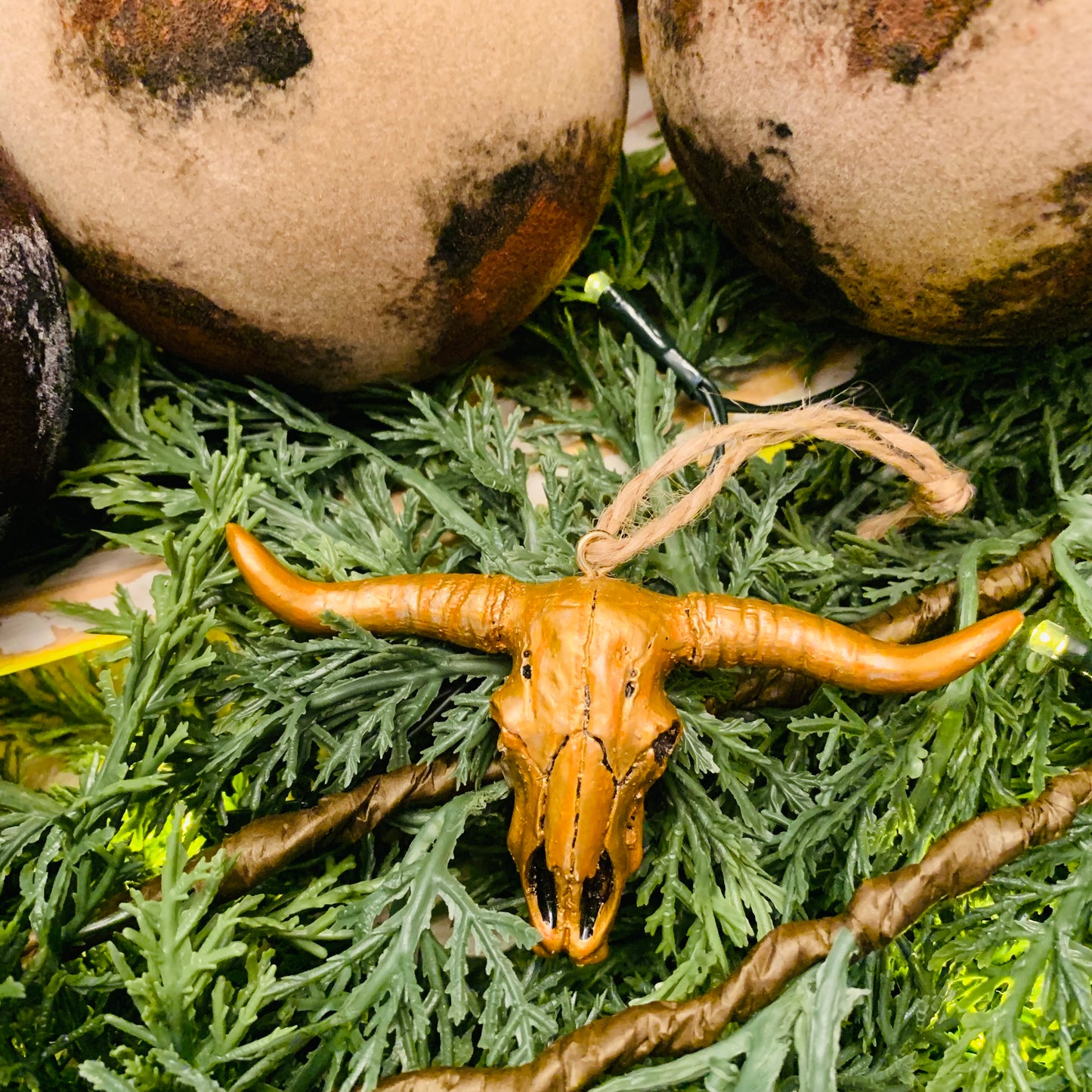 Rustic Longhorn Ornaments -9pc Set