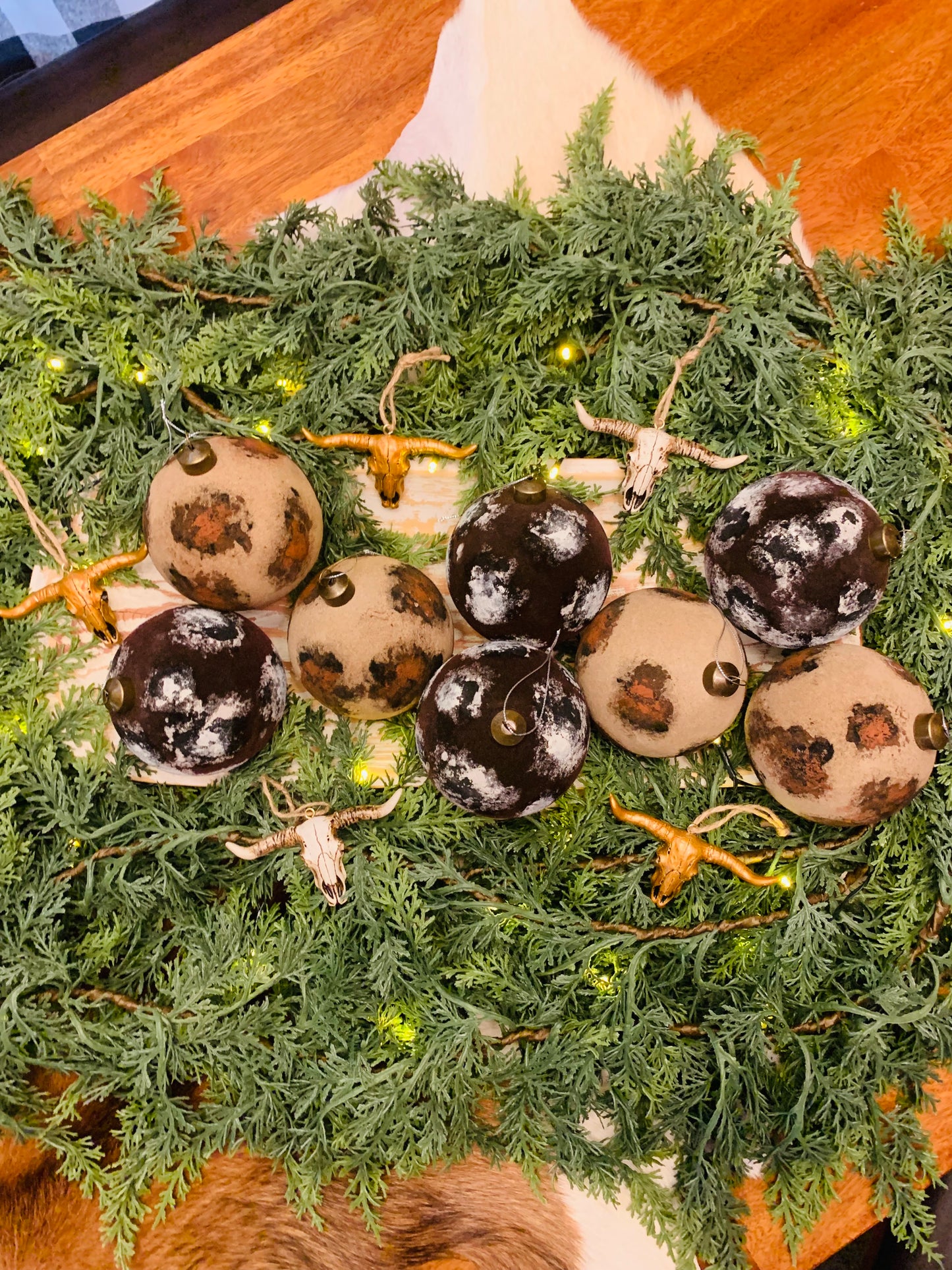 Rustic Longhorn Ornaments -9pc Set