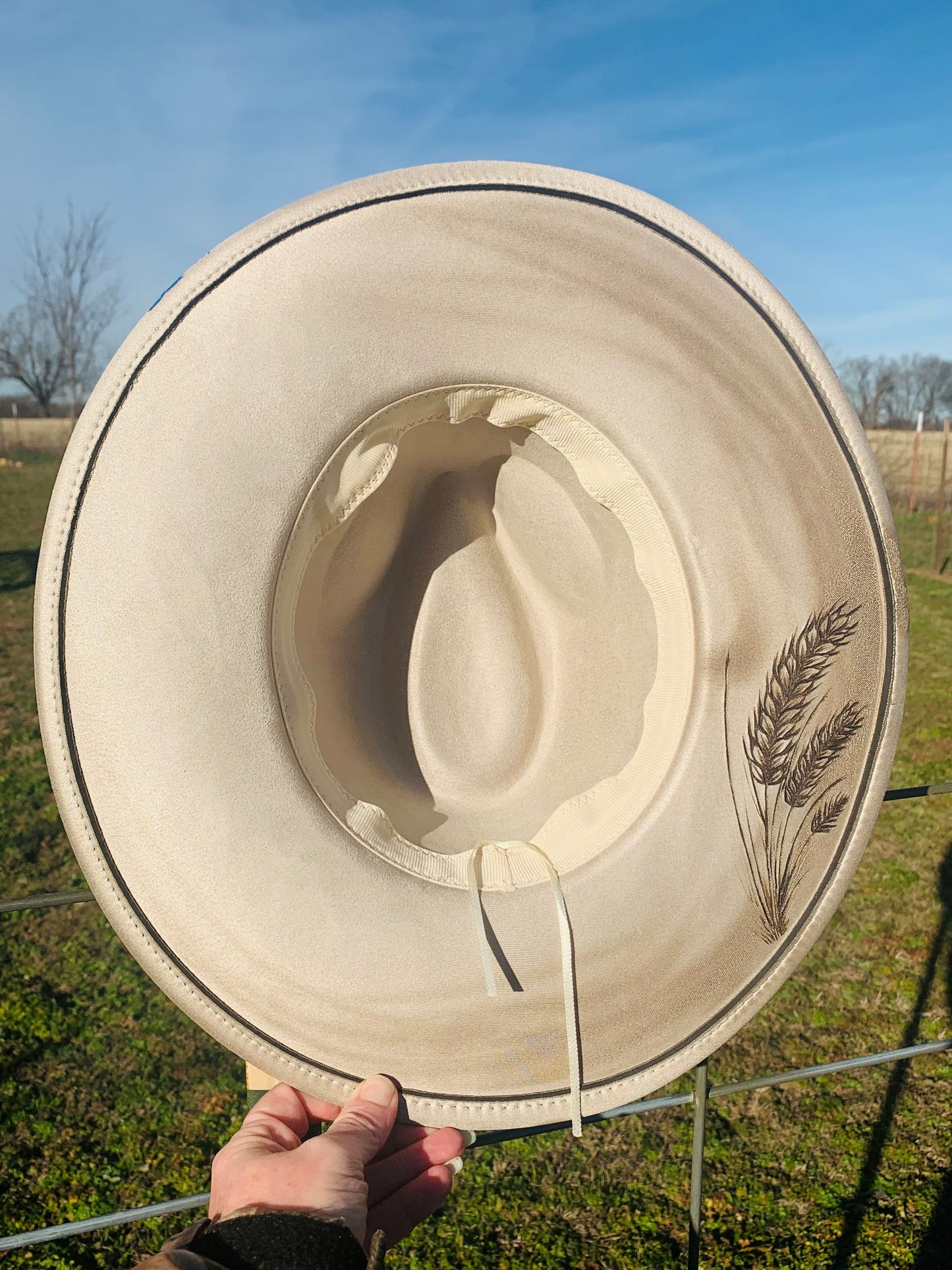 Hand Burned Rancher Hat "Horse Dreams" Design