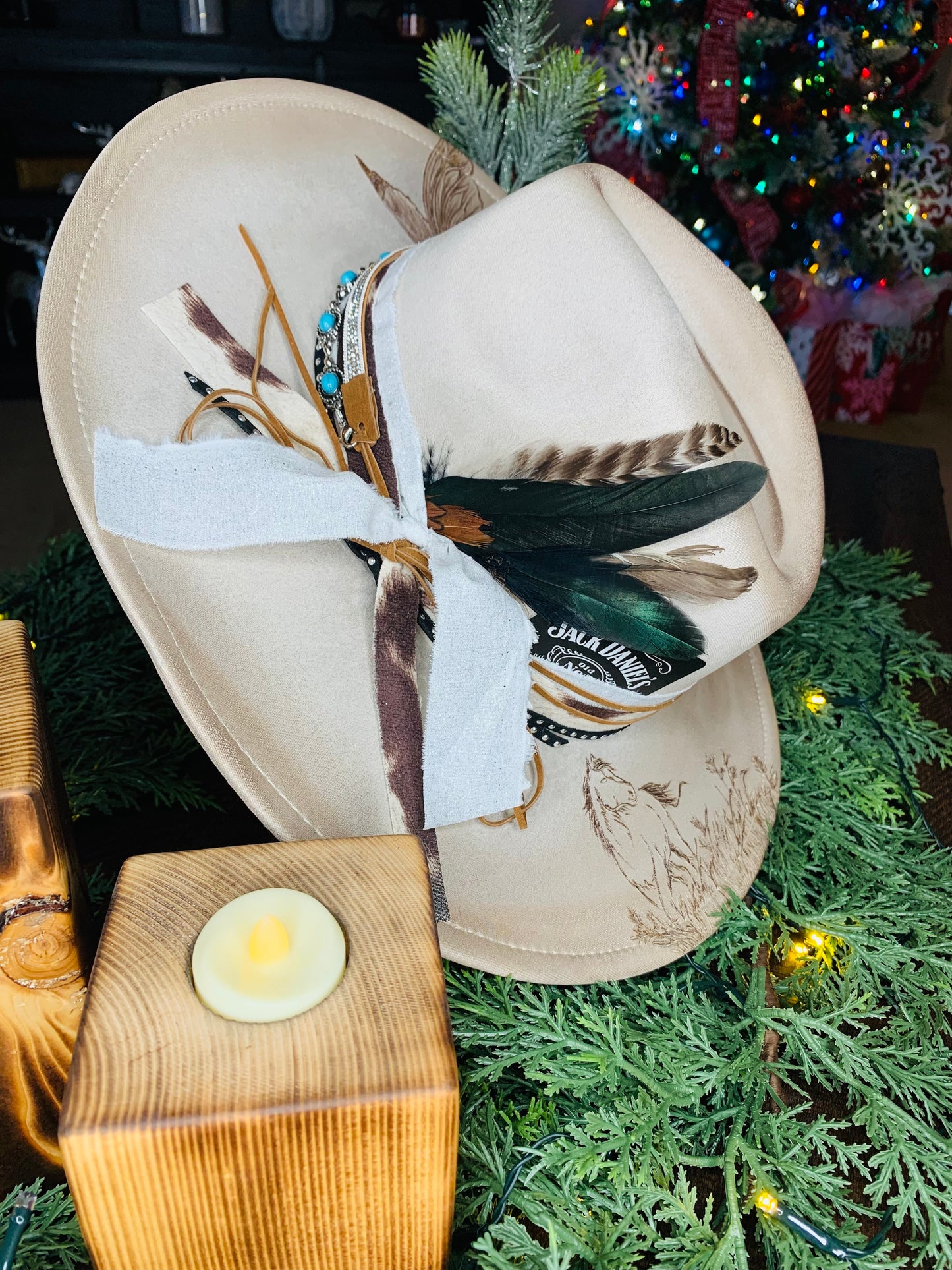 Hand Burned Rancher Hat "The Simple Life" Design