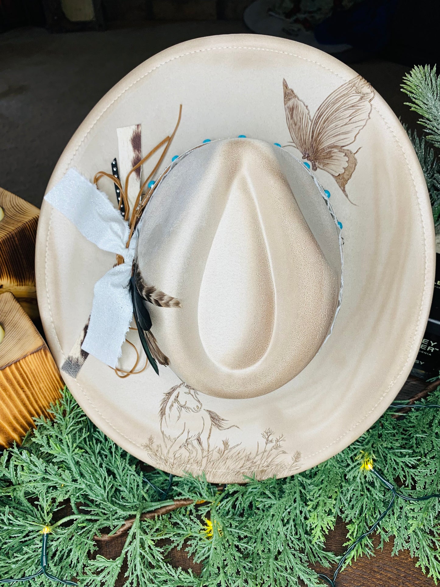 Hand Burned Rancher Hat "The Simple Life" Design