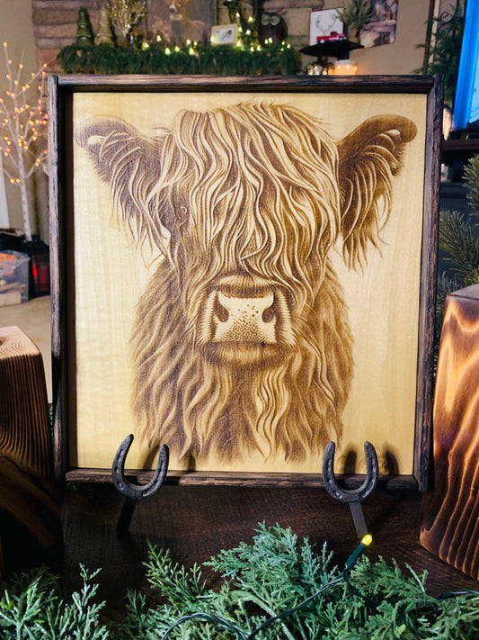 Laser Burned "Highland Cow"