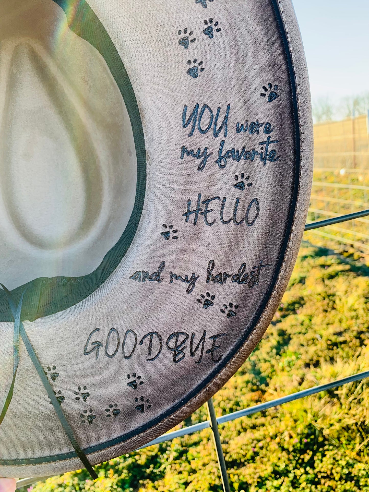 Hand Burned Rancher Hat "Pitbull Mama" Design