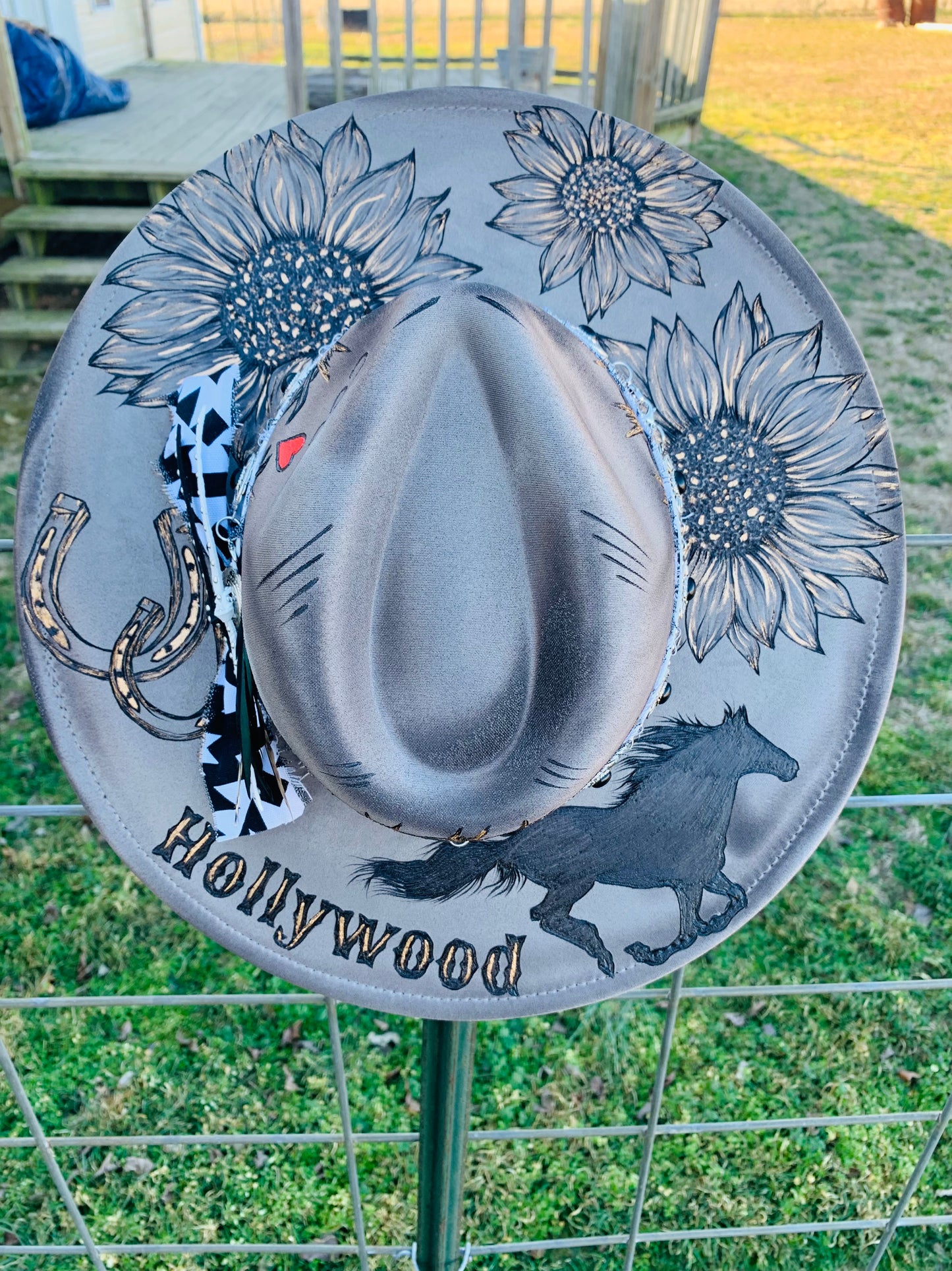 Hand Burned Rancher Hat "Hollywood" Design