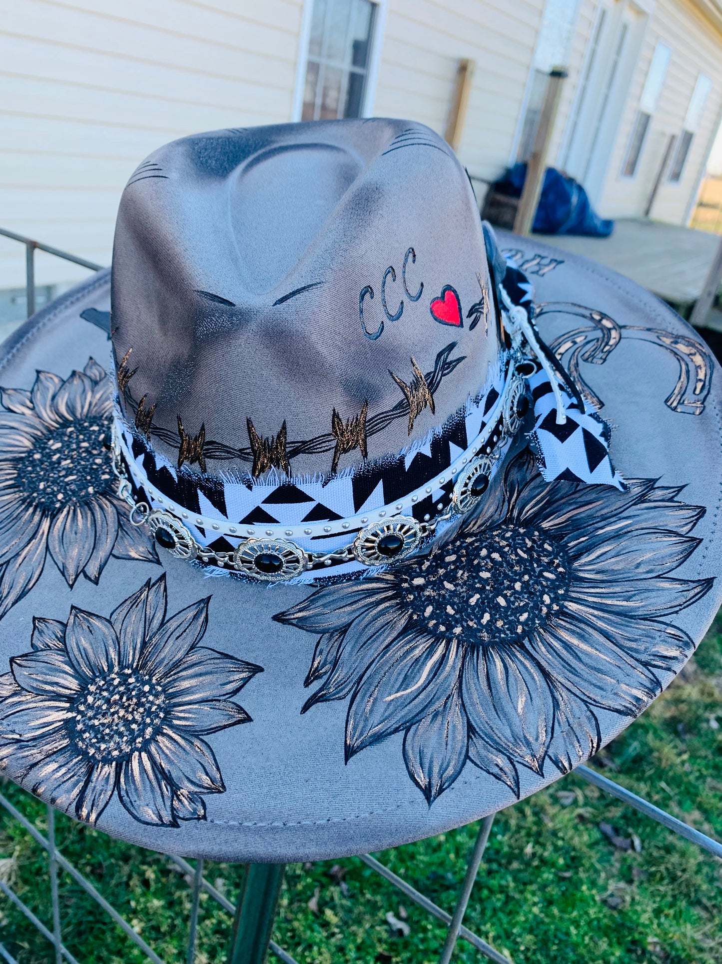 Hand Burned Rancher Hat "Hollywood" Design