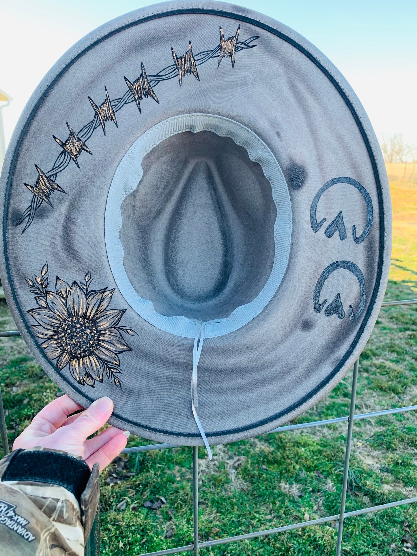 Hand Burned Rancher Hat "Hollywood" Design